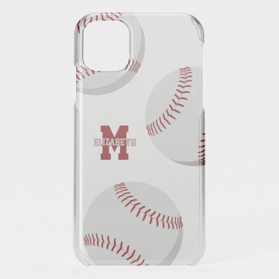 softball baseball girls boys sports monogrammed iPhone 11 case
