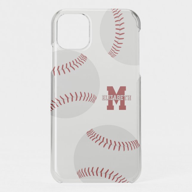 softball baseball girls boys sports monogrammed uncommon iPhone case (Back)