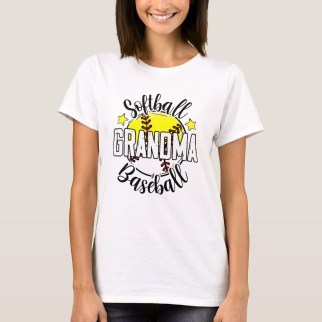 Softball Baseball Grandma Happy Mother's Day T-Shirt (Front)
