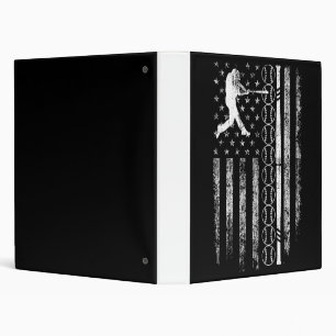 Softball baseball grunge vintage flag america 3 ring binder