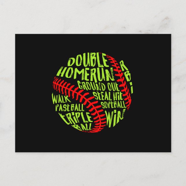 Softball Baseball Home Pitcher Catcher Ball Gift Postcard (Front)