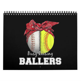 Softball Baseball Mom Busy Raising Ballers Mama Calendar