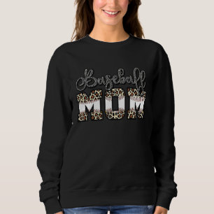 Softball Baseball Mom Leopard Mother's Day Sweatshirt