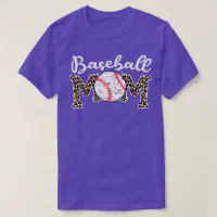 Mother's Day Softball Baseball Mom Leopard Kids T-Shirt