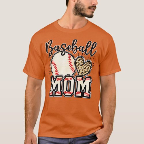 Softball Baseball Mom Leopard Tee Mothers Day 9