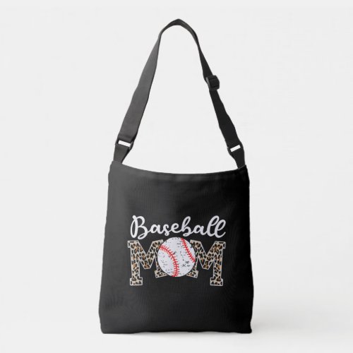 Softball Baseball Mom Leopard Tee Mothers Day Crossbody Bag