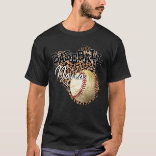 Softball Baseball Nana Leopard Mother's Day T-Shirt