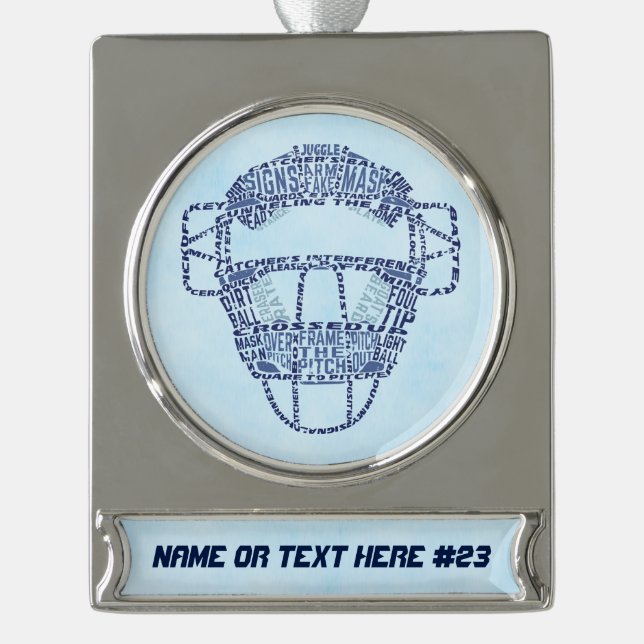 Softball Baseball Personalized Christmas Ornament (Front)