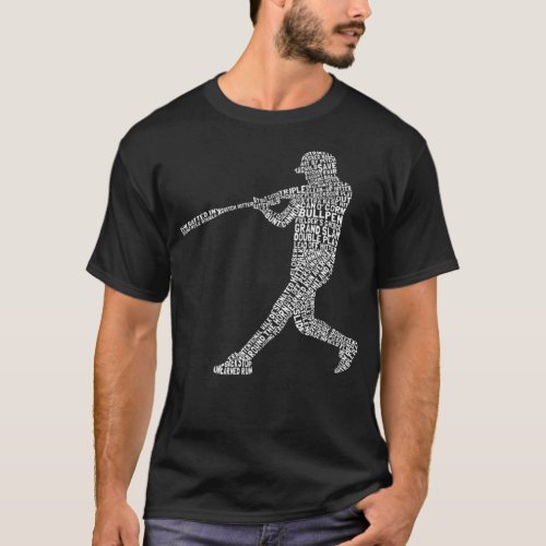 Softball Baseball Player Typography softball baseb T_Shirt