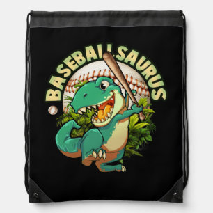 Softball Baseball Playing Dinosaurus Sport Batter  Drawstring Bag