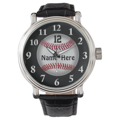 Softball Baseball Watches YOUR NAME and NUMBER Watch