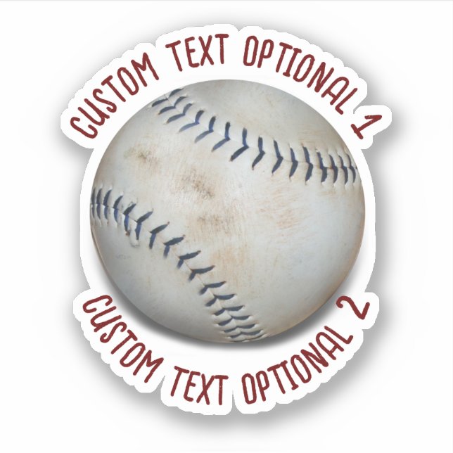 Softball Baseball With Text Sticker (Front)