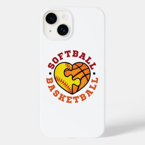 Softball Basketball Heart Case_Mate iPhone 14 Case