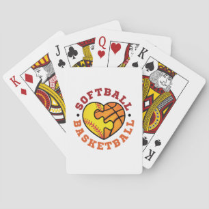 Softball Basketball Heart Poker Cards