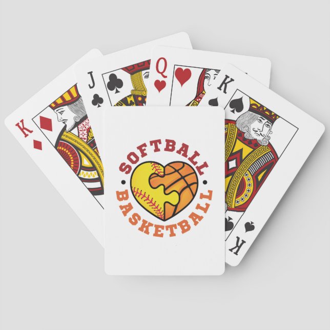 Softball Basketball Heart Poker Cards (Back)