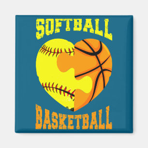 Softball basketball sports heart activity hobby f magnet