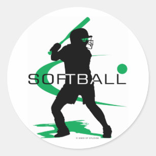 Softball - Batter Classic Round Sticker