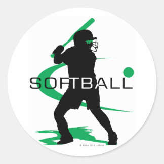 Softball - Batter Classic Round Sticker