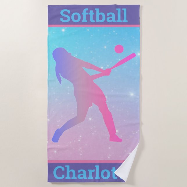 Softball Beach Towel (Front)