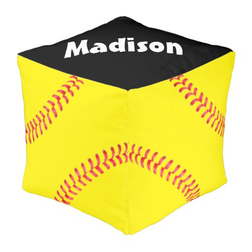 Softball Beanbag Chair Customizable Square Pouf