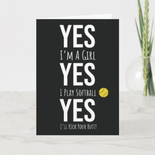 Softball Birthday Cards Sports Athlete Athletic