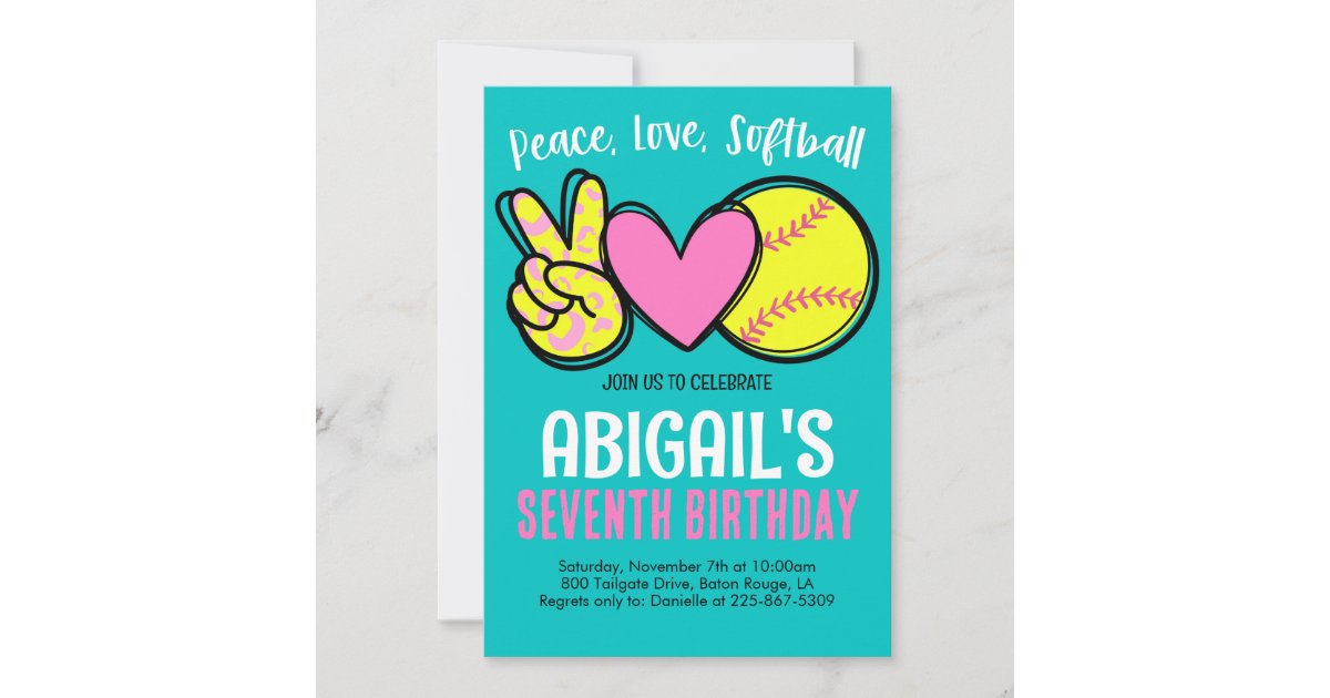 Softball Birthday Invite