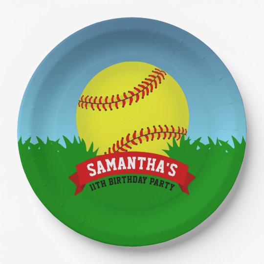 Softball Birthday Party Paper Plate