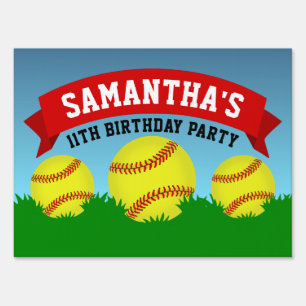 Softball Birthday Party Yard Sign