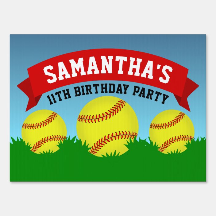 Softball Birthday Party Yard Sign