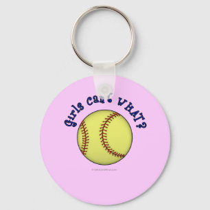 Softball-Blue Keychain