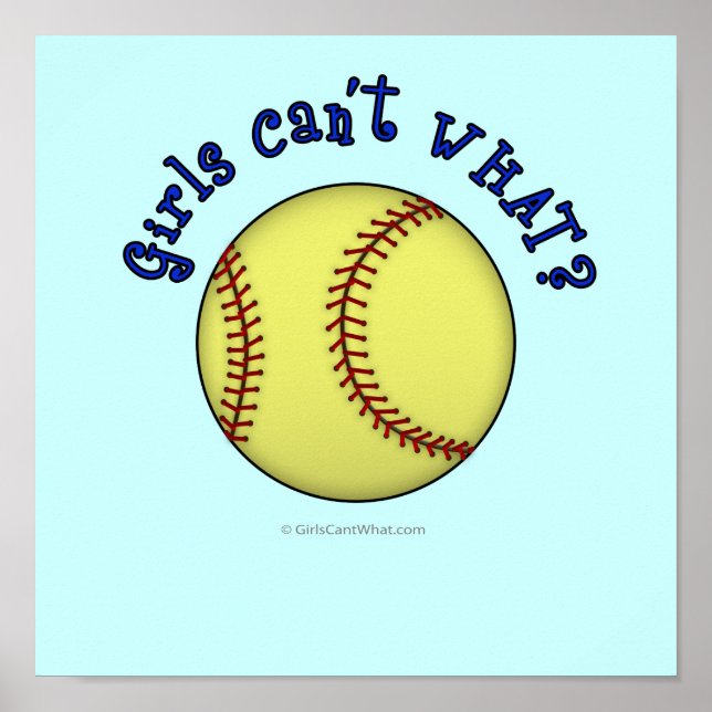 Softball-Blue Poster (Front)