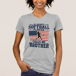 Softball Brother Patriotic Vintage Engraving Shirt