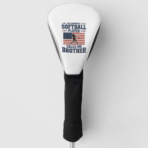 Softball Brother Patriotic Vintage Engraving Shirt Golf Head Cover