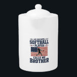Softball Brother Patriotic Vintage Engraving Shirt Teapot<br><div class="desc">Softball Brother Patriotic Vintage Engraving Shirt Design_1</div>