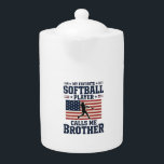Softball Brother Patriotic Vintage Engraving Shirt Teapot<br><div class="desc">Softball Brother Patriotic Vintage Engraving Shirt Design_1</div>