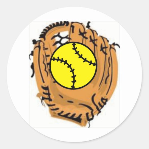 Softball Catcher Classic Round Sticker