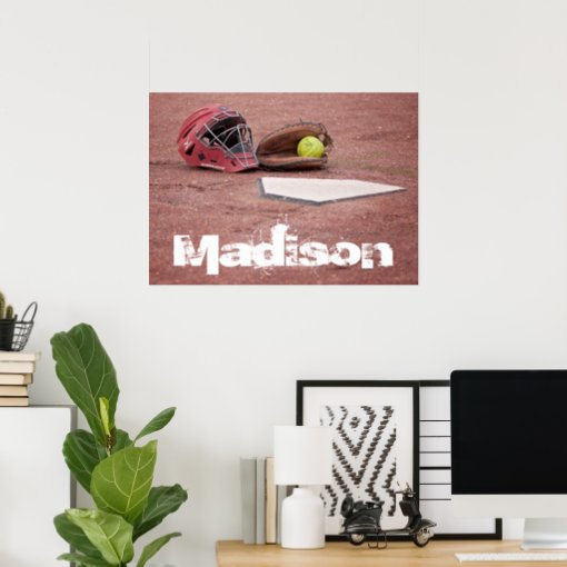 Softball Catcher Custom Poster Zazzle   Softball Catcher Custom Poster R17226a9a7f0b497fa2cfb6edffa86f5a Lkhfl 510 