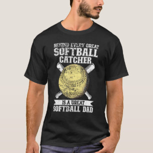 Softball Catcher Dad Pitcher Fastpitch Coach Fathe T-Shirt