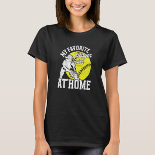 Softball Catcher Dad Proud Father Of A Softball Ca T-Shirt