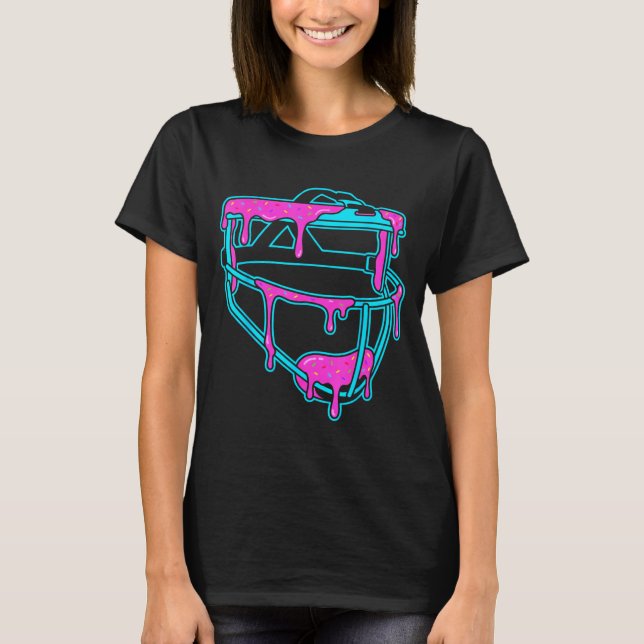 Softball Catcher Drip Ice Cream Mask Sprinkles Gam T-Shirt (Front)