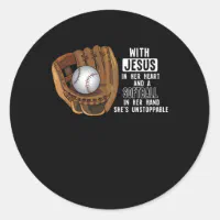 Baseball Sports Party Custom Team or Player Name Classic Round Sticker |  Zazzle