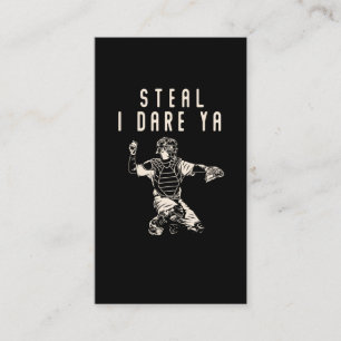 Softball Catcher Kids Funny Baseball Player Humor Business Card