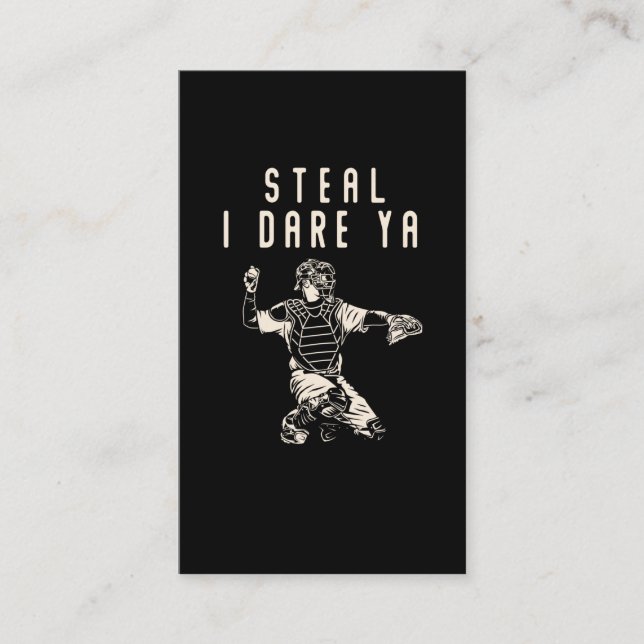 Softball Catcher Kids Funny Baseball Player Humor Business Card (Front)