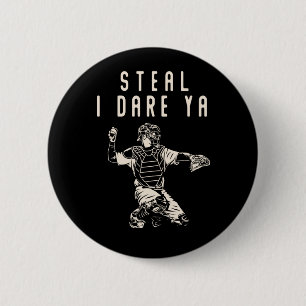 Softball Catcher Kids Funny Baseball Player Humor Button