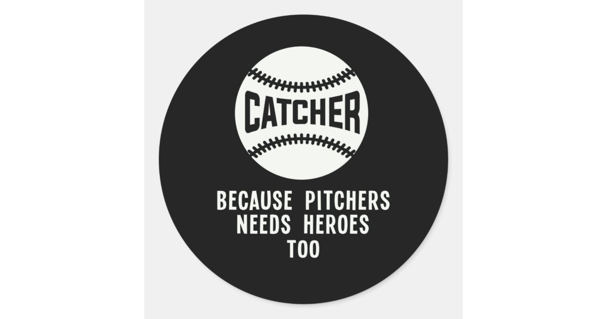 Softball Catcher Kids Funny Baseball Player Joke Classic Round Sticker