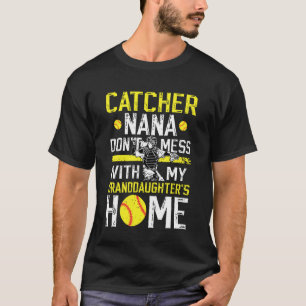 Softball Catcher Nana Funny Nana of A Softball Cat T-Shirt