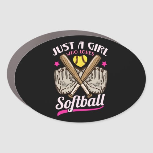 Softball Catcher Softball Player Car Magnet