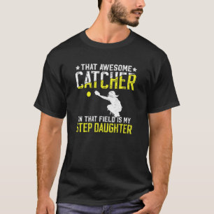 Softball Catcher Step-Dad Proud Softball Catcher S T-Shirt