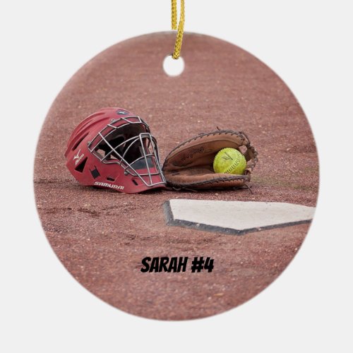 Softball Catchers Mask Christmas Ornament
