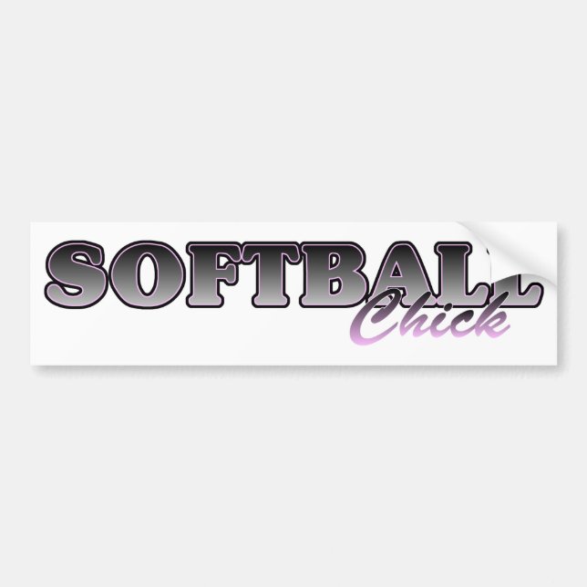 Softball Chick Bumper Sticker (Front)